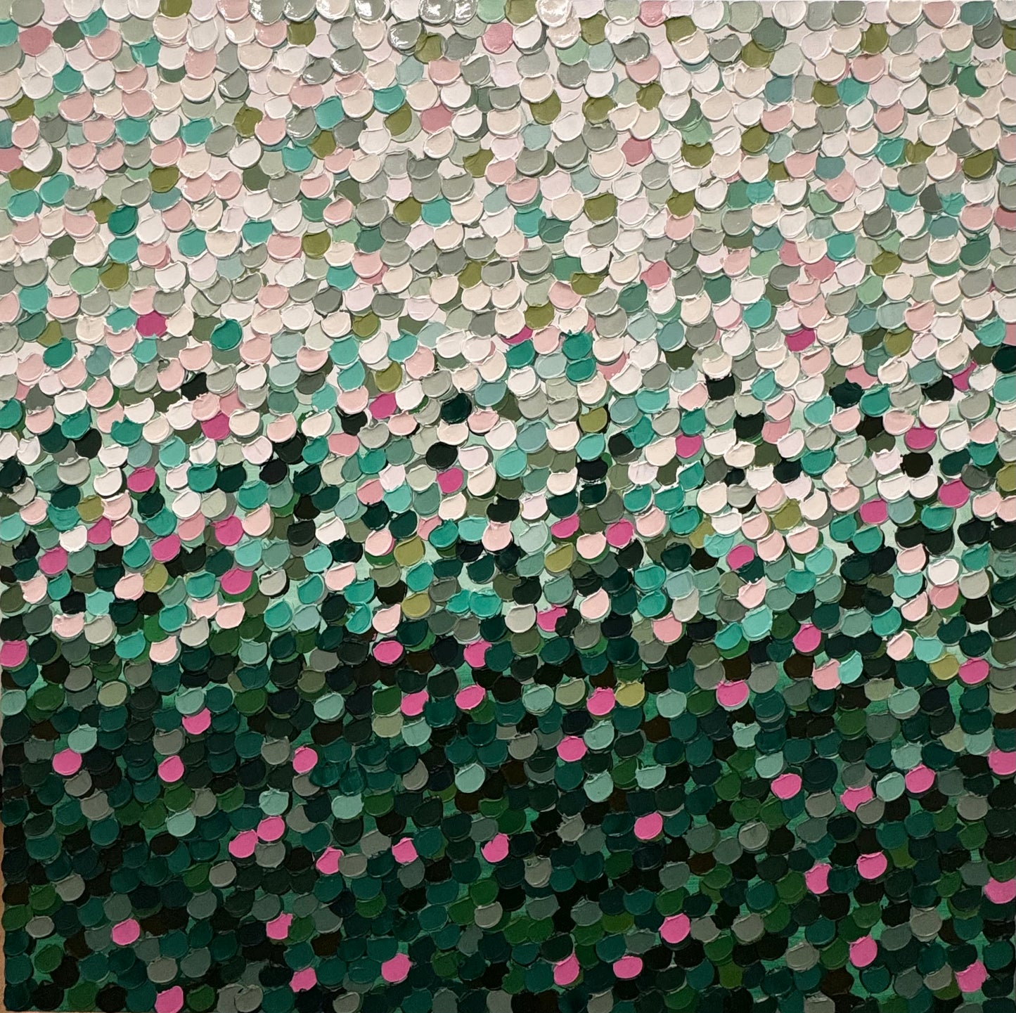 “Cherry Pebbles" - 93 x 93cm