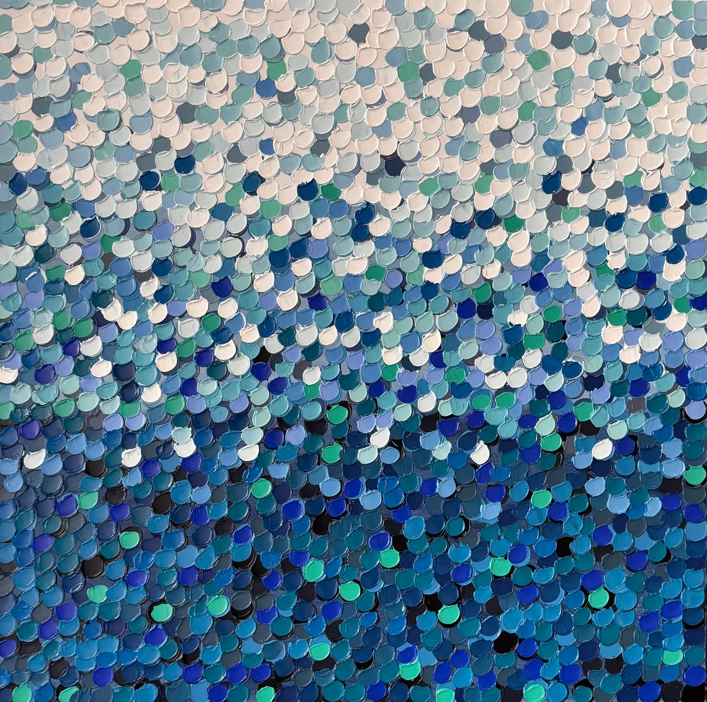 “Blueberry Pebbles" - 93 x 93cm