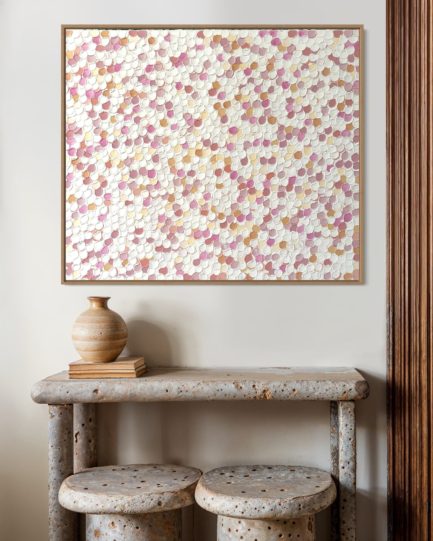 Peach and cream - 90 x 107cm