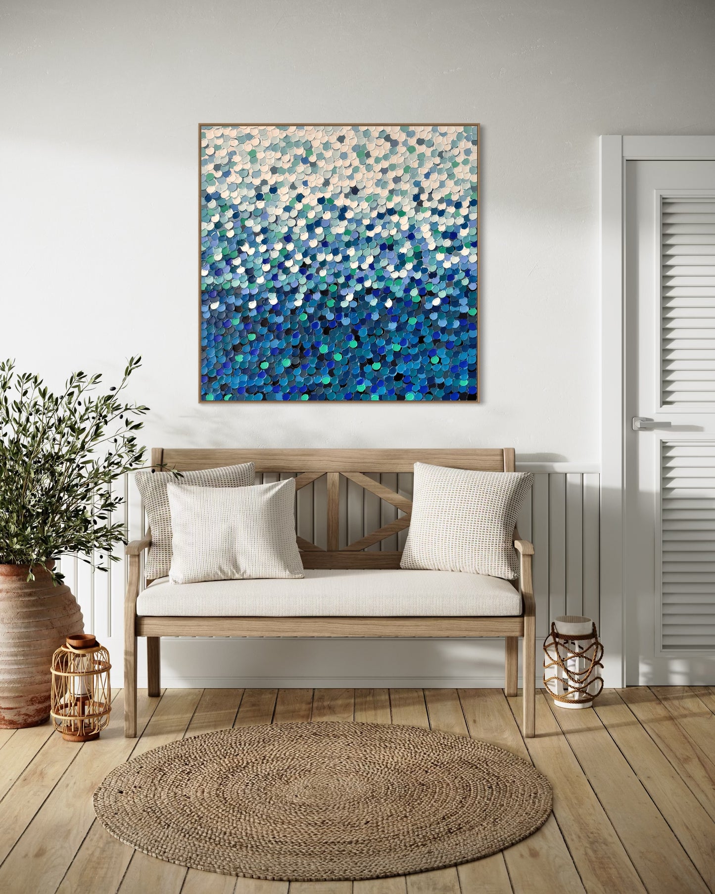 “Blueberry Pebbles" - 93 x 93cm