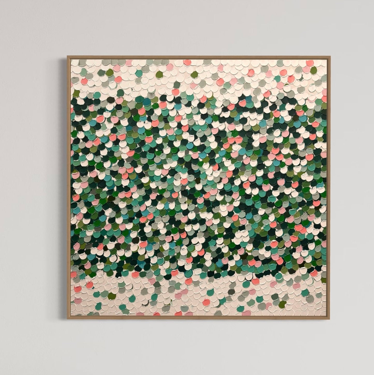 "Green and Salmon Birthstones" - 100 x 100cm