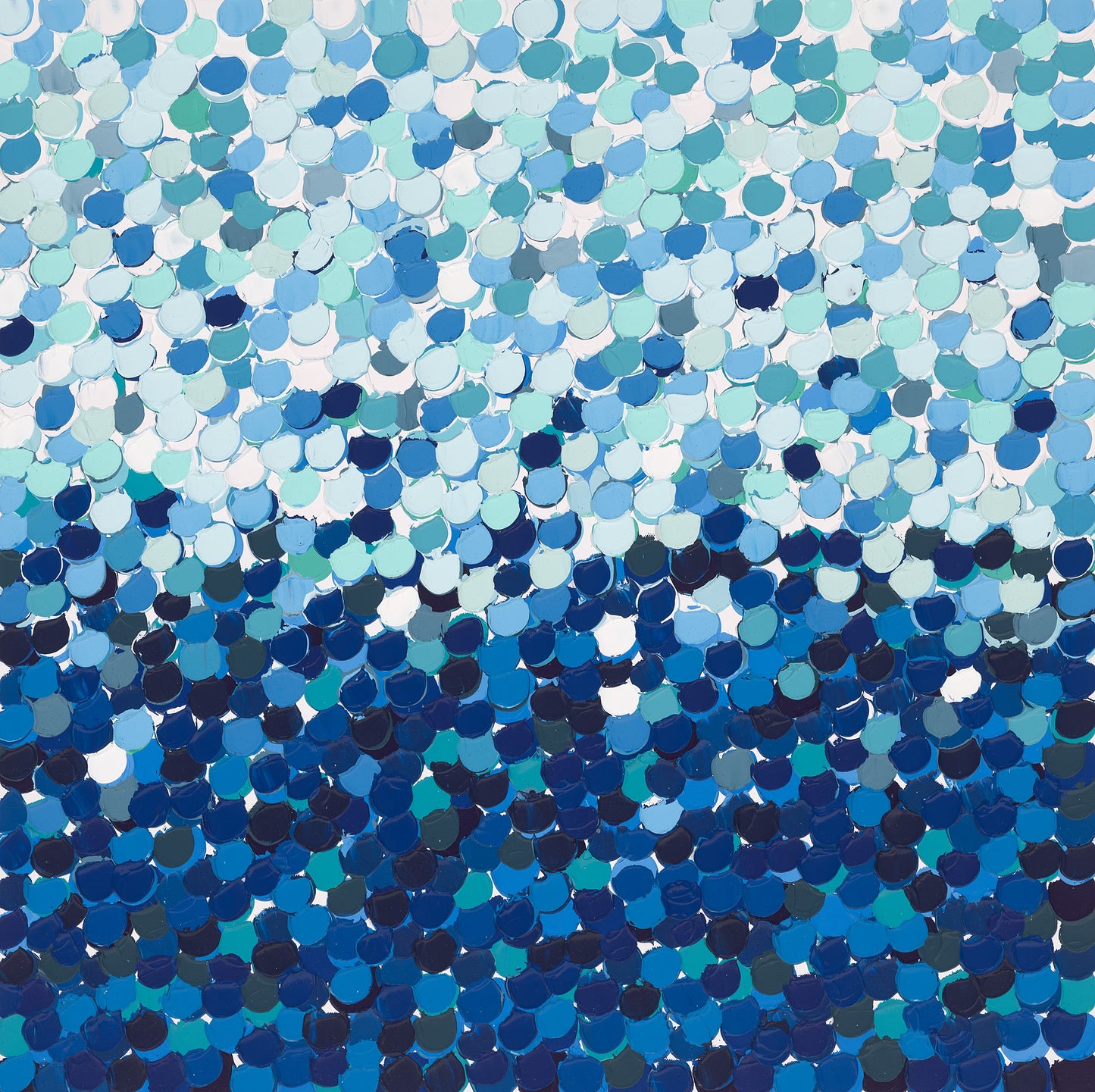 blue and white dotty art print