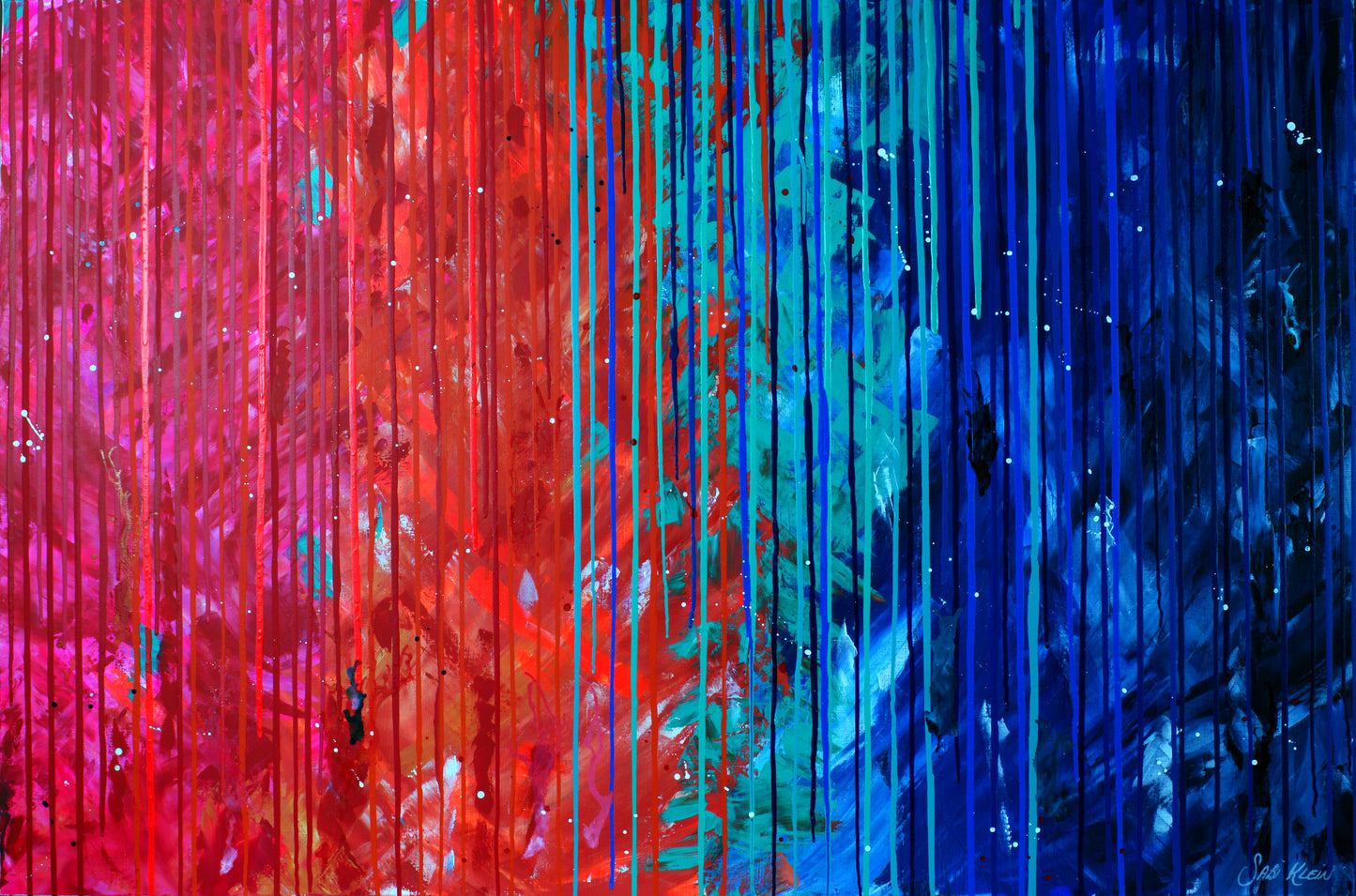 pink and blue print