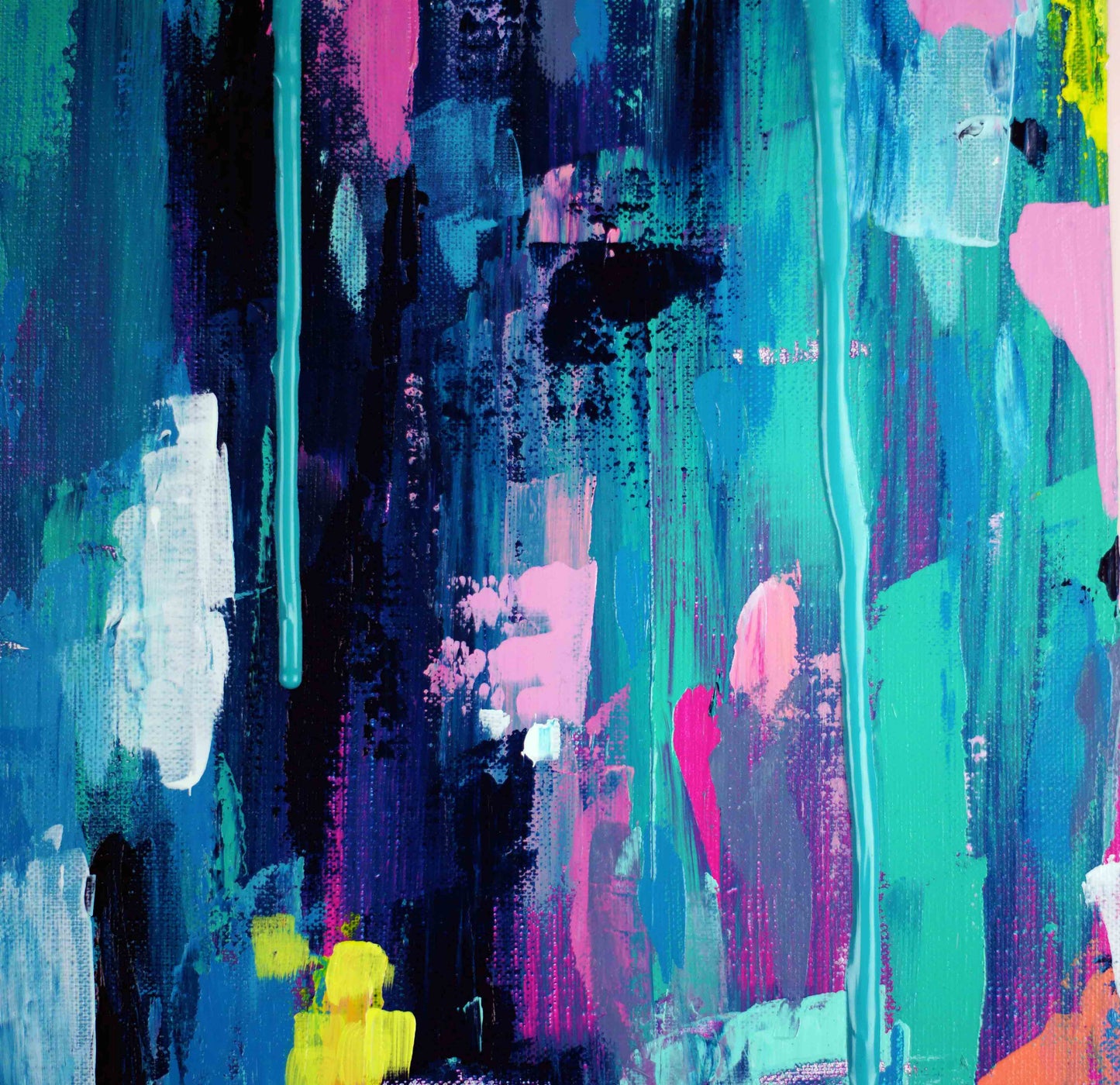 layered pink and blue art print