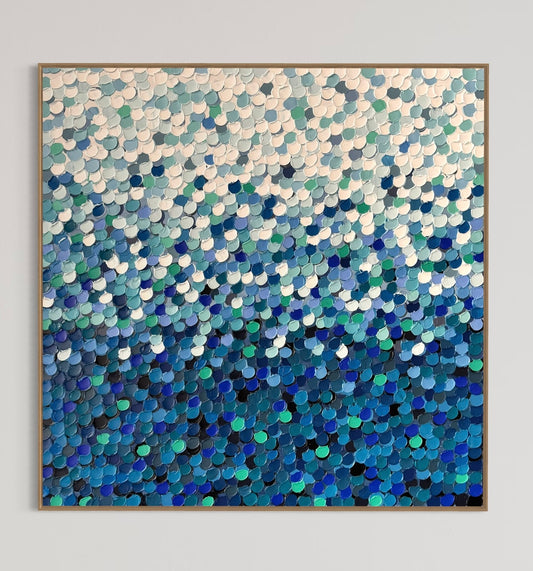 “Blueberry Pebbles" - 93 x 93cm