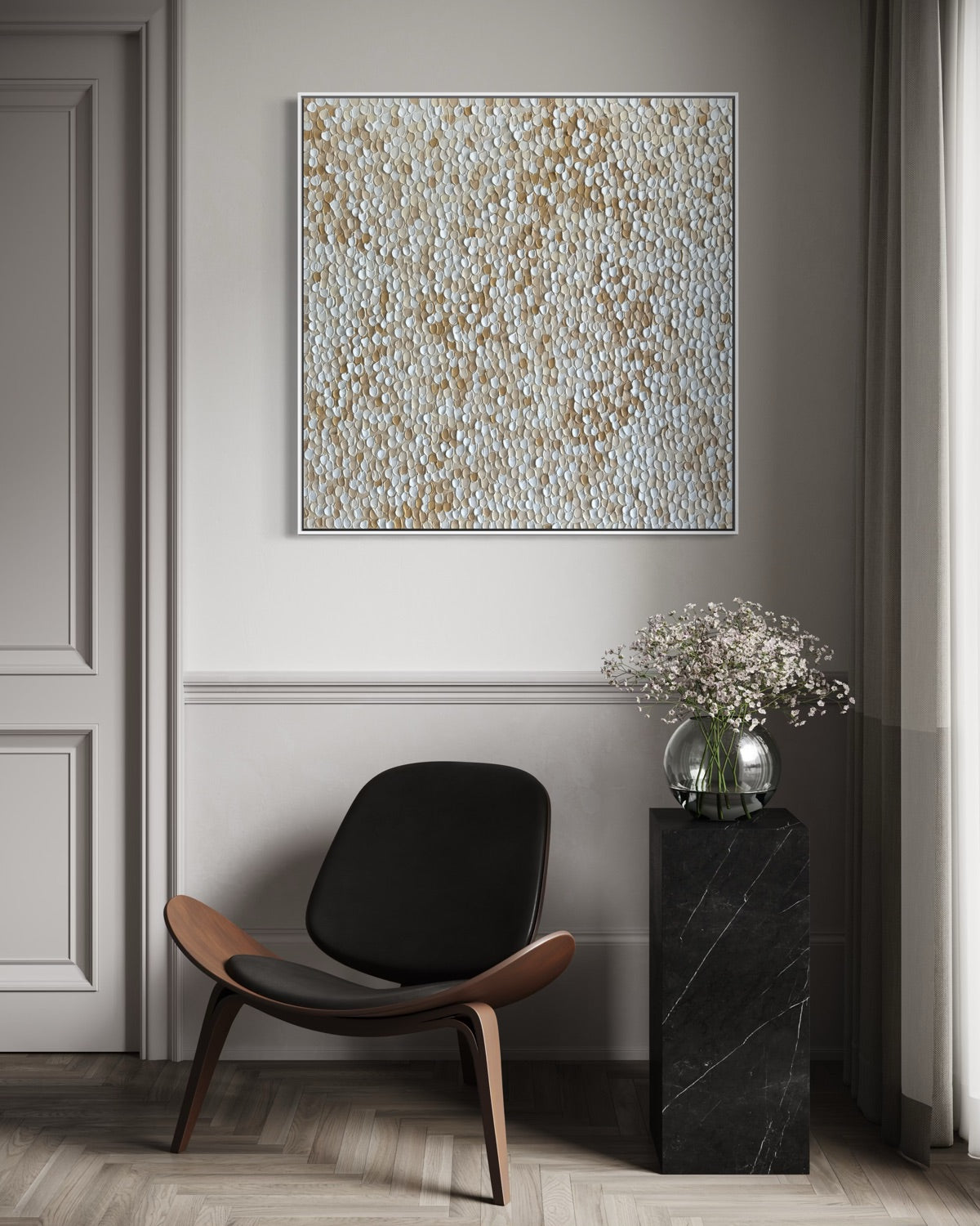 Oatmeal Wildflowers - 75 x 75cm