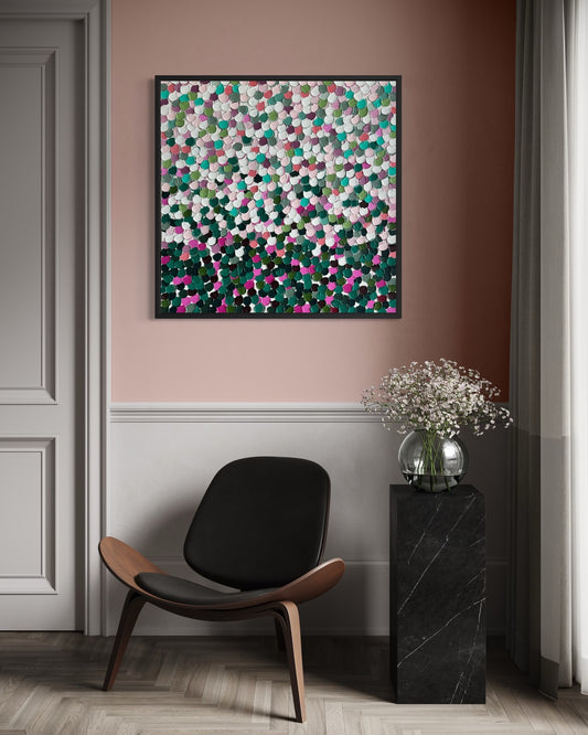 "Cherry Blossom Pebbles" - 78x 78cm