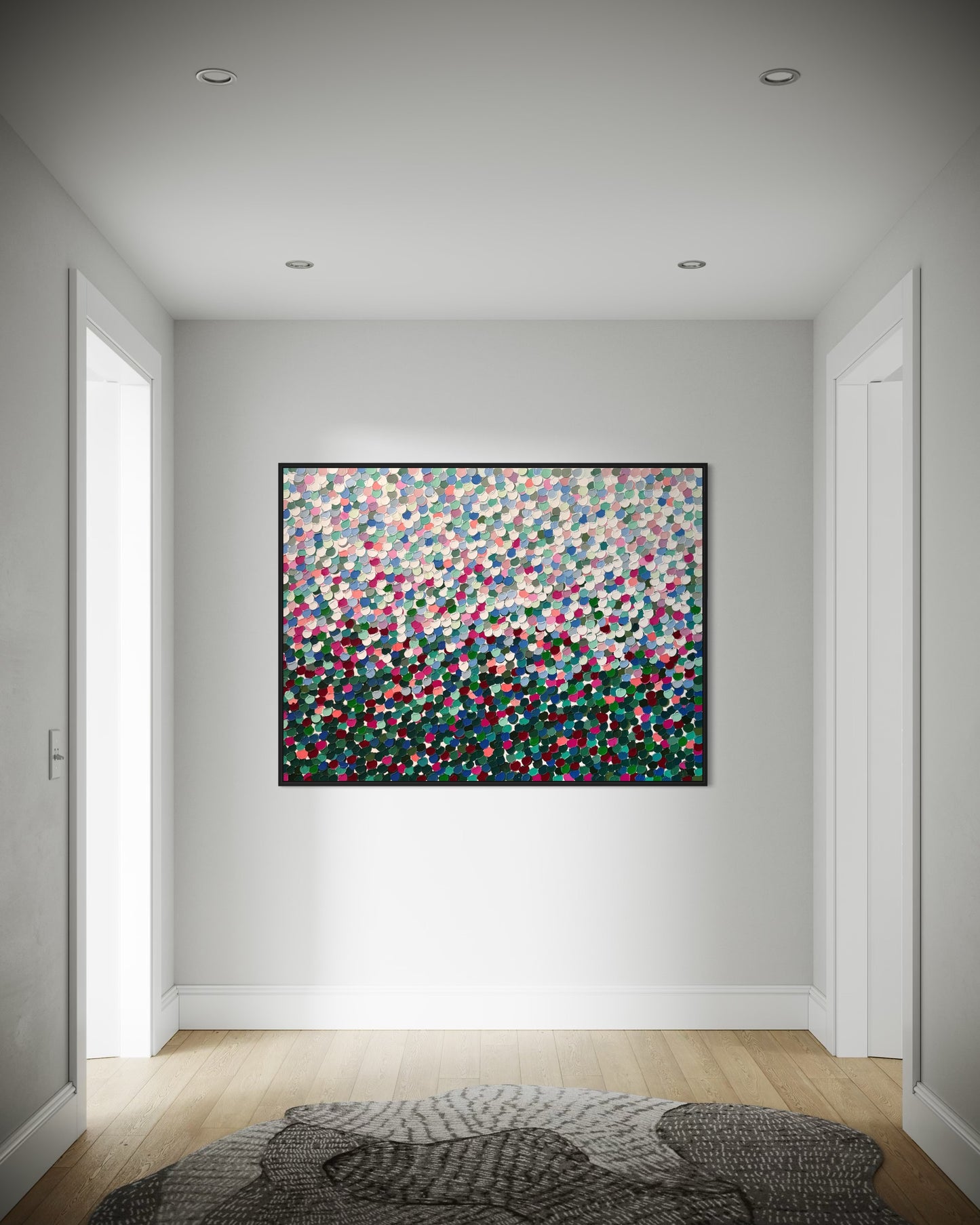 Garden blossoming pebbles - 90 x 120cm