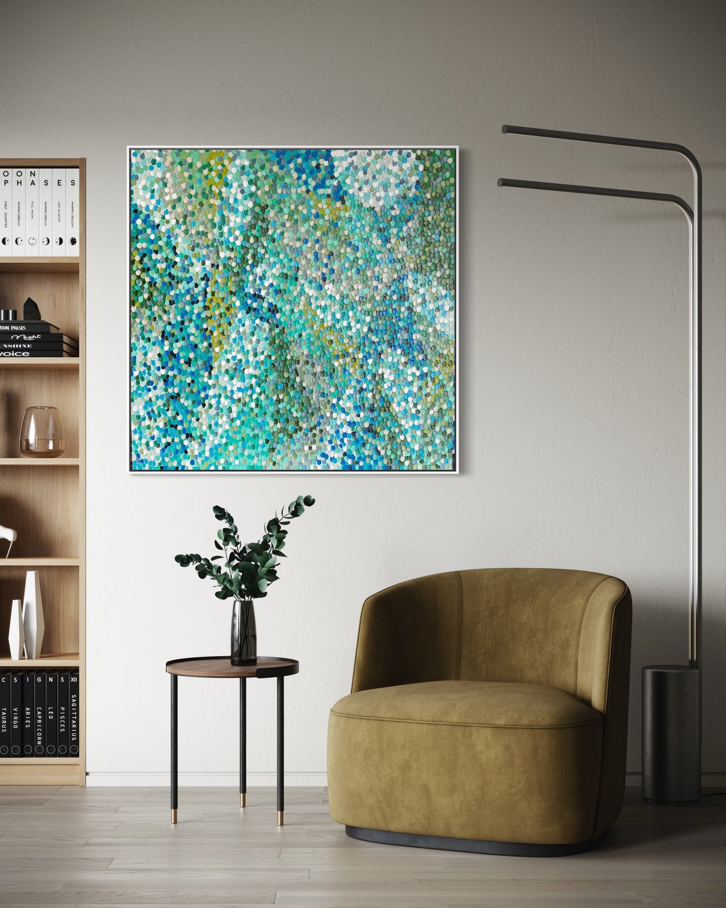 Teal Fields - 100 x 100cm