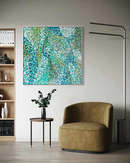 Teal Fields - 100 x 100cm