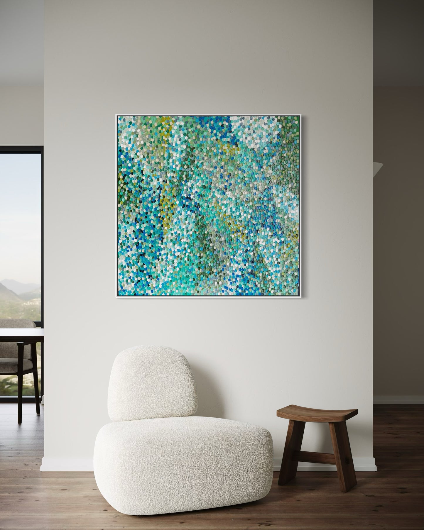 Teal Fields - 100 x 100cm