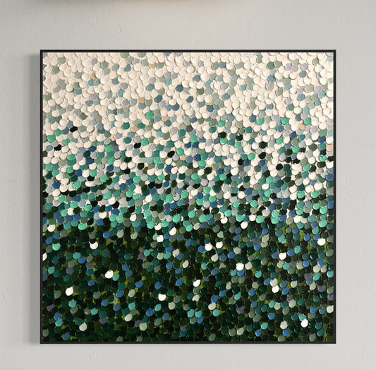 “Sage Teardrops” - 100 x 100cm